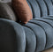 Curvo Large Retro Blue Fabric Sofa