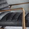 Dakota Black Leather Wooden Framed Armchair