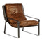 Dexter Industrial Style Tan Brown Leather Lounge Chair