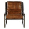 Dexter Industrial Style Tan Brown Leather Lounge Chair