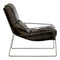 Dexter Industrial Style Dark Brown Leather Lounge Chair