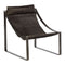 Fusion Ebony Leather Industrial Sling Chair