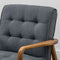 Brompton Grey Fabric Oak Framed Armchair