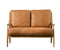 Bailey Tan Leather Wooden Framed Sofa