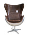 Aviator Aluminium Egg Chair - Distressed Brown Leather