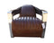 Aviator Luxury Distressed Leather Tub Chair - Brown