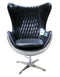 Aviator Aluminium Egg Chair - Distressed Black Leather