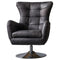 Hamilton Antique Leather Swivel Chair - Black