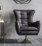 Hamilton Antique Leather Swivel Chair - Black