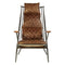 Luther Textured Brown Leather Lounge Chair