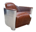 Aviator Rocket Tub Chair - Distressed Tan Leather