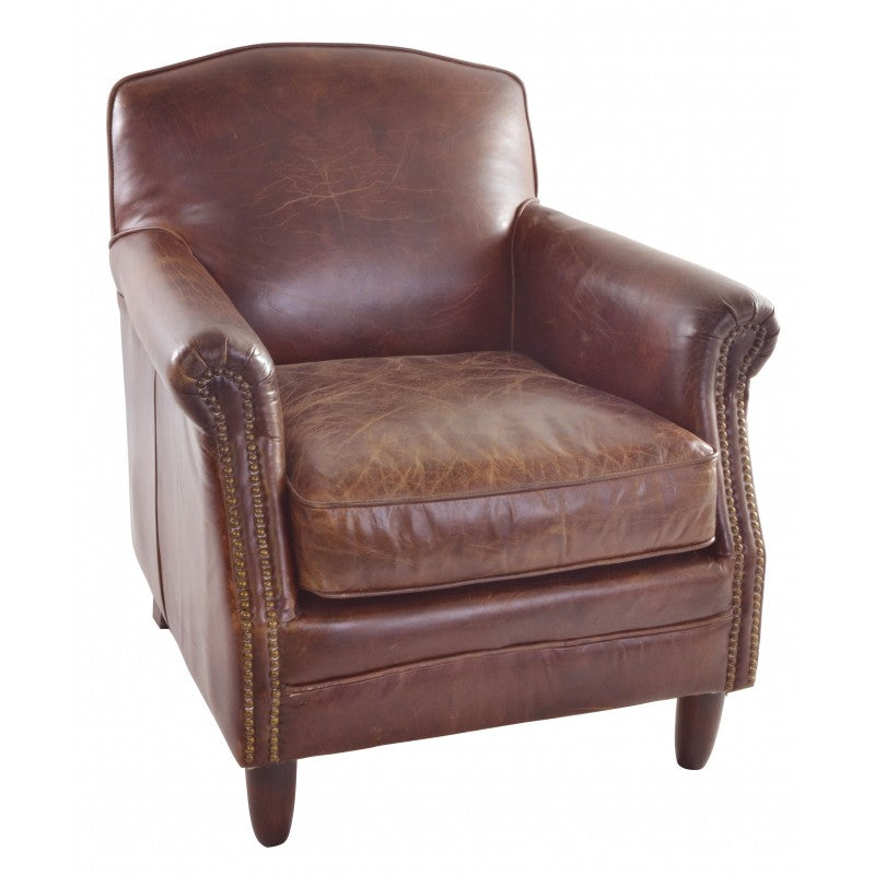 Archie Vintage Leather Club Armchair– Indigo Lounge