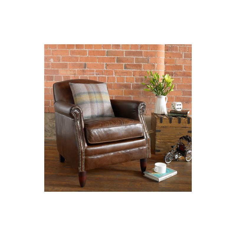 Archie Vintage Leather Club Armchair– Indigo Lounge