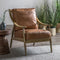 Bailey Brown Leather Wooden Framed Armchair