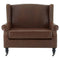 Balham Wide Faux Leather Winged Armchair