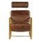 Brogan Industrial Style Brown Leather Lounge Chair