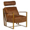 Brogan Industrial Style Tan Leather Lounge Chair