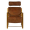 Brogan Industrial Style Tan Leather Lounge Chair