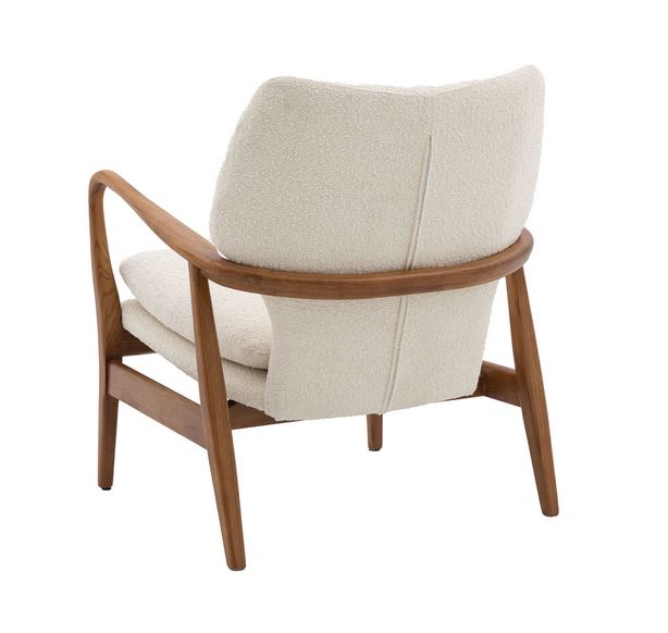 Hansen Cream Linen Retro Armchair Indigo Lounge