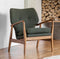 Hansen Green Linen Retro Armchair