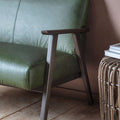 Humber Green Leather Wooden Framed Sofa