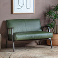 Humber Green Leather Wooden Framed Sofa