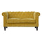 Elsa Mustard Yellow Velvet Chesterfield