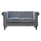 Elsa Grey Velvet Chesterfield