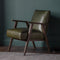 Humber Heritage Green Leather Wooden Framed Armchair