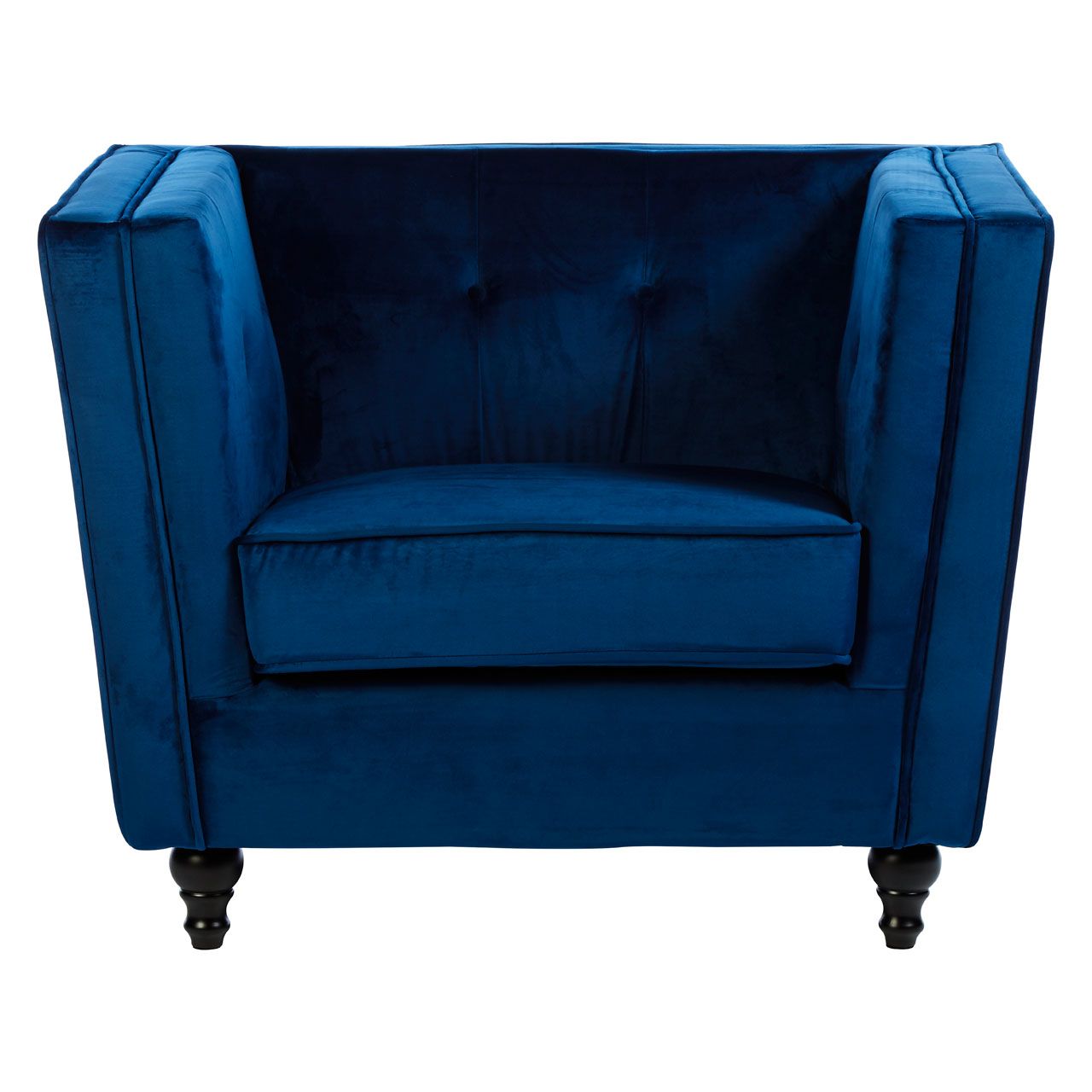 Stockholm Navy Blue Velvet Armchair Indigo Lounge