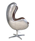 Aviator Aluminium Egg Chair - Distressed Brown Leather
