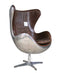 Aviator Aluminium Egg Chair - Distressed Brown Leather
