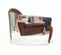 Aviator Luxury Distressed Leather Tub Chair - Brown