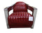 Aviator Luxury Distressed Leather Tub Chair - Vintage Red