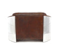 Aviator Pilot Distressed Leather & Aluminium Sofa - Brown