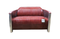 Aviator Pilot Distressed Leather & Aluminium Sofa - Vintage Red
