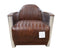 Aviator Distressed Leather Tub Chair - Brown