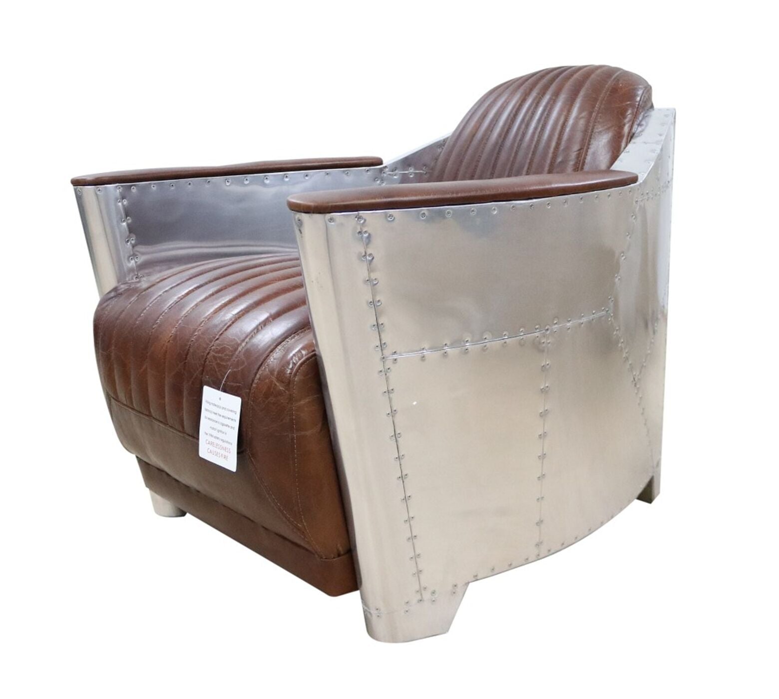 Aviator leather swivel shop chair