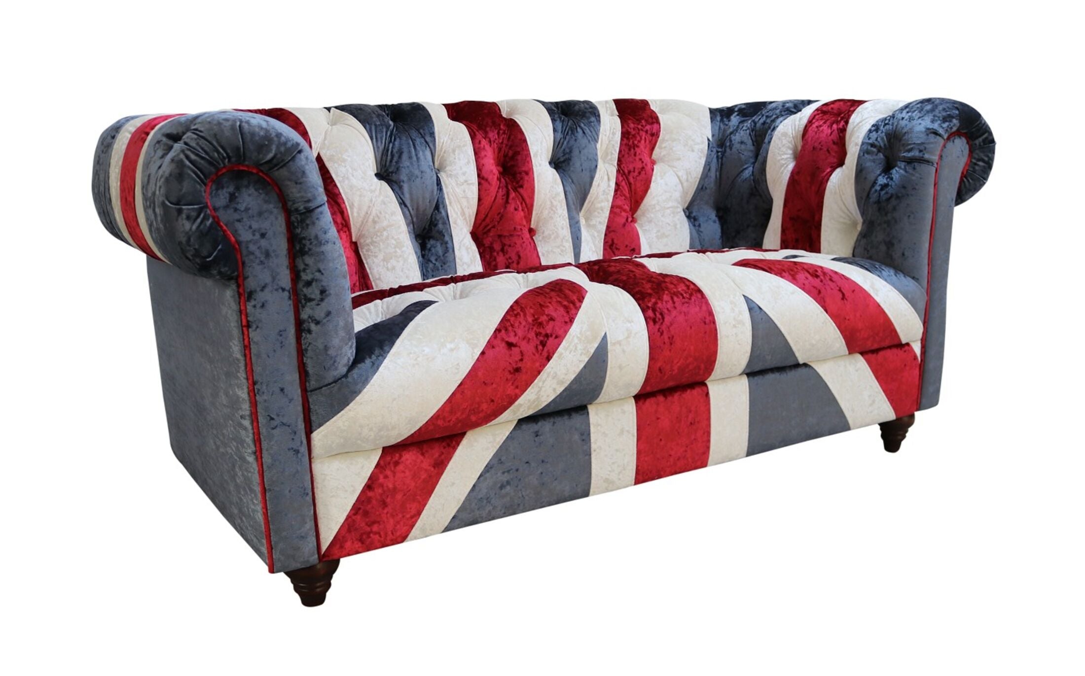 Union Jack Velvet 2 Seater Sofa Indigo Lounge