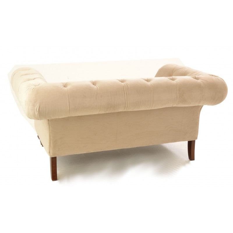 Ella Small Cream Velvet Chesterfield Sofa/Loveseat Indigo Lounge