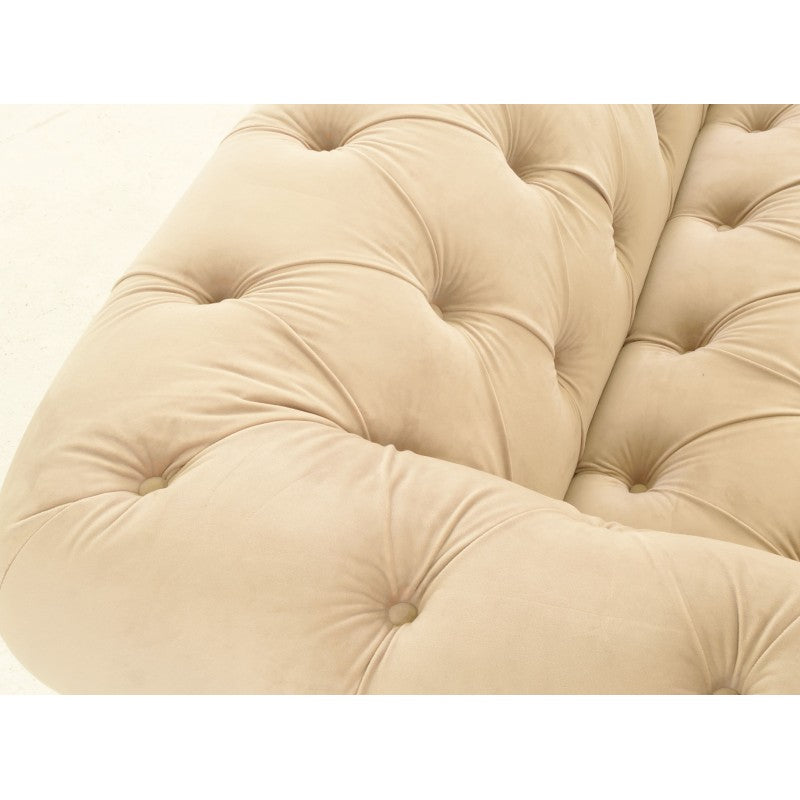 Ella Small Cream Velvet Chesterfield Sofa/Loveseat Indigo Lounge