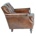 Hardwick Vintage Leather Button Back Club Armchair