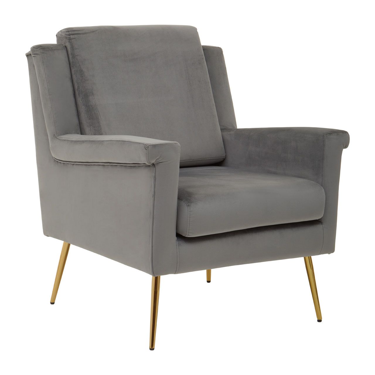 Oslo Grey Velvet Armchair Indigo Lounge